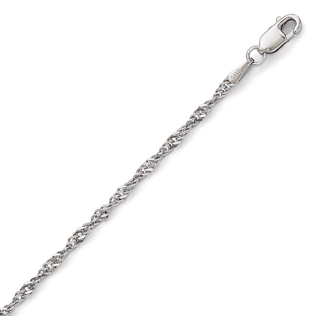 Italian 14k White Gold Singapore Chain